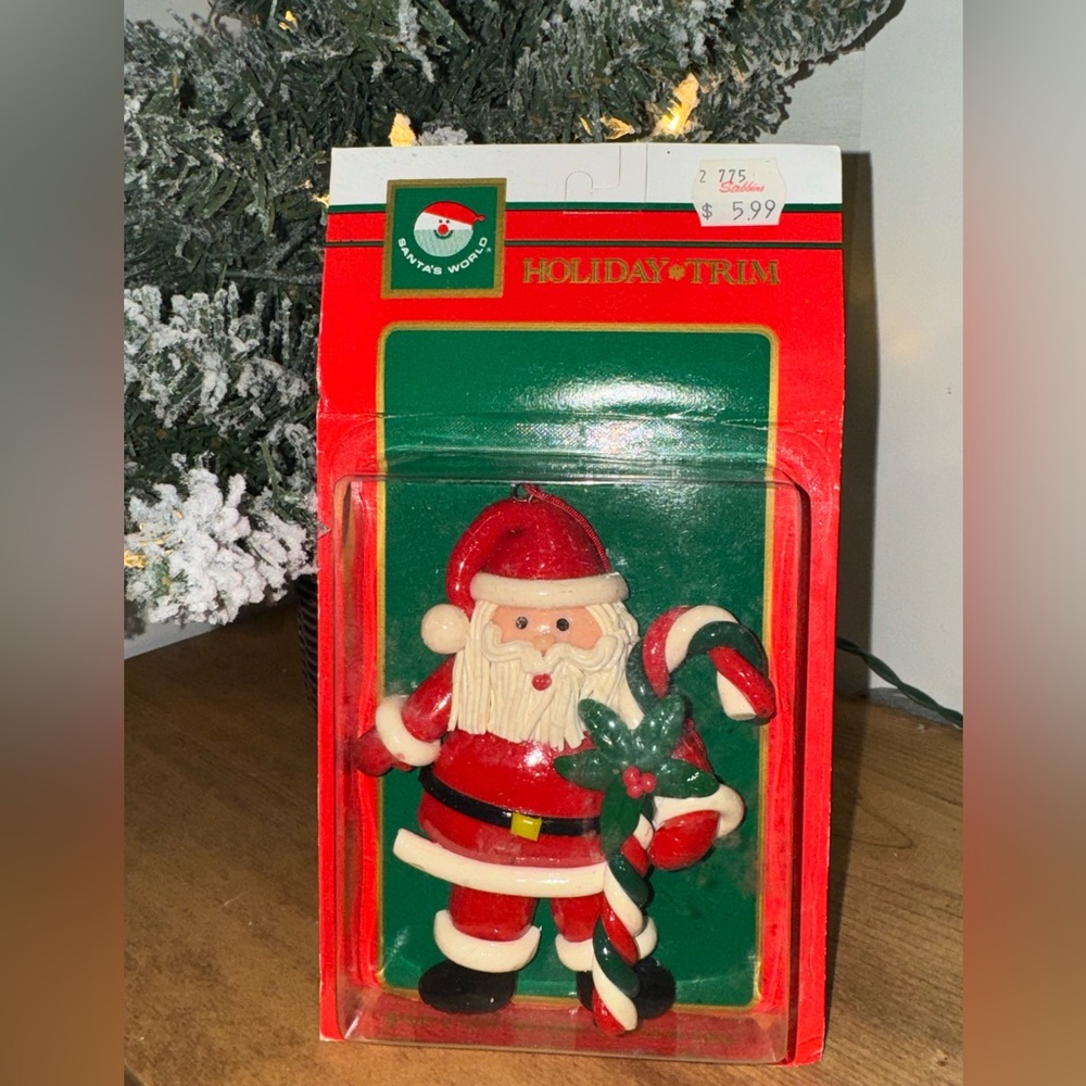 VINTAGE KURT S. ADLER INC. SANTA’S WORLD HOLIDAY TRIM TREE ORNAMENT SANTA CLAUS